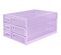 EXERZ Trieur 3 Tiroirs A4 - Organisateur Bureau Multifonction pour Documents, Magazines, Lettres - Violet Clair