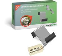 Exeta Lot de 100 pinces à serre, résistantes aux tempêtes, en acier inoxydable, robustes pour serre, argent