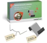 Exeta Lot de 100 pinces de serre résistantes aux tempêtes - En acier inoxydable robuste - Pour renforcer les plaques de verre de serre contre le vent et la pluie - Accessoires de serre