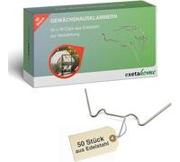 Exeta Lot de 50 pinces de serre résistantes aux tempêtes - En acier inoxydable robuste - Pour renforcer les plaques de verre de serre contre le vent et la pluie - Accessoires de serre