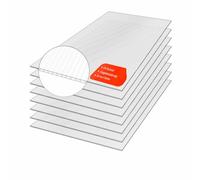 Exeta Lot de 8 plaques de serre 8 mm - En polycarbonate creux pour serres - Plaque double alvéolaire en polycarbonate - Résistant aux UV et incassable - Pour jardin, plate-bande et bien plus encore -