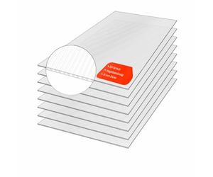 Exeta Lot de 8 plaques de serre 8 mm - En polycarbonate creux pour serres - Plaque double alvéolaire en polycarbonate - Résistant aux UV et incassable - Pour jardin, plate-bande et bien plus encore -