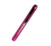 Exeton Stylo de diagnostic lampe torche LED réutilisable avec jauge de pupille pour infirmières, médecins avec clip de poche PL02 (rose)