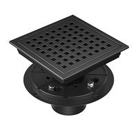 EXF Drain de Douche carré de 15,2 cm, Noir Mat, kit de vidange de Sol de Douche en Acier Inoxydable avec Bride, Grille Amovible, Filtre à Cheveux, ne Convient Pas pour la Baignoire