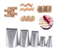 EXFEA Lot de 5 douilles aspect osier - En acier inoxydable de qualité supérieure - Conseils de décoration de gâteaux