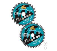 EXFEIN Disque de scie circulaire compact de 140mmx20mm pour le bois, lame de scie circulaire avec dents en métal dur 24T+48T, usage général pour la coupe du bois, du plastique et des matériaux
