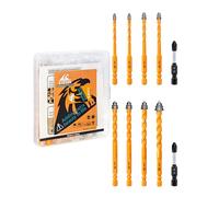 EXFEIN Set de Foret Sec - 5/5/6/6/8/8/10/12mm Foret Excentrique Dentelé avec Changement Rapide Tige Hexagonale pour Bois Plastique Maçonnerie Céramique Béton Marbre