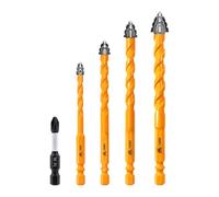 EXFEIN Set de Foret Sec - 6/8/10/12mm Foret Excentrique Dentelé avec Changement Rapide Tige Hexagonale pour Bois Plastique Maçonnerie Céramique Béton Marbre