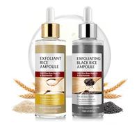 Exfoliant au riz noir et ampoule de riz blanc, sérum exfoliant pour le visage, soin de la peau coréenne, gommage doux pour le corps, cellules mortes, tire-comédons pour tous les types de peau, 100 ml