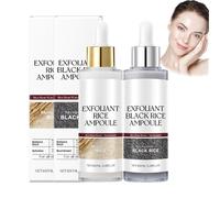 Exfoliant Au Riz Noir Et Blanc, Solution Exfoliante Duo D'Ampoules De Riz, Gommage Doux Visage Et Corps Au Riz, Ampoule Peeling éClaircissante Duo Au Riz Noir Et Blanc, Affinage Du Teint (2 PCS-W + B)