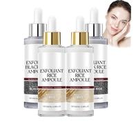 Exfoliant Au Riz Noir Et Blanc, Solution Exfoliante Duo D'Ampoules De Riz, Gommage Doux Visage Et Corps Au Riz, Ampoule Peeling éClaircissante Duo Au Riz Noir Et Blanc, Affinage Du Teint (4 PCS-W + B)