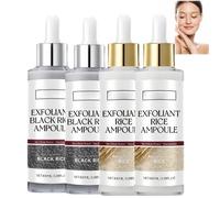 Exfoliant de riz noir et blanc, minimisant les pores et hydratant profondément et épluchant doux, riz noir et blanc éclairant duos pour la peau brillante, sérum de riz noir pour le visage (4)