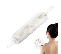 Exfoliant pour douche - 2 en 1 Loofah - Brosse pour le corps avec poignées en corde - Éponge bouffante à séchage rapide pour enlever la peau morte - Pinceau exfoliant pour peau douce - Outil de douche