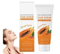 Exfoliant visage éclaircissant à la papaye, gommage exfoliant doux et nettoyant en profondeur aux extraits de plantes, gommage purifiant, exfoliant visage hydratant pour affiner le grain (1PCS)