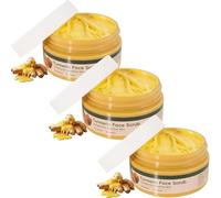 Exfoliant visage naturel quotidien pour un nettoyage en profondeur, crème exfoliante au curcuma, crème exfoliante douce, élimine les points noirs et atténue les taches brunes et l'acné, pour tous type