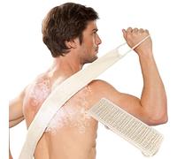 Exfoliante Gratte-dos,Eponge Exfoliante Dos,8x70cm Bande Dos Exfolian,Sangle Lave Dos,Bande Dos Exfoliante en Chanvre,Bande Dos Exfoliante en Chanvre Naturel pour Dos Corps Bain Douche Homme et Femme