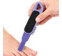 Exfoliateur de pieds - Brosse de nettoyage en silicone | Outil pour enlever la peau morte | Grattoir à double tête pour talons fissurés, secs et humides à la maison, en voyage, sous la douche ou