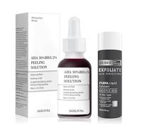 Exfoliating Serum 30% AHA+ 2% BHA,2% BHA Lotion Exfoliante,Solution Exfoliante,Solution de Peeling,Soin Exfoliant Visage-Réduit Points Noirs, Pores, Illumine le Teint-Gommage Visage-2 Pièces