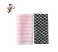 Exfoliating Shower Towel, Scrub Cloth For Body Cleaning, Soft and Durable Wash Cloth Body Towel For Deep Cleaning, Extra Long Body Scrub Cloth Men's Women's (Black+Pink)