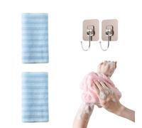 Exfoliating Washcloth Towel 2-Pack/4-Pack (4 Colors) - Dual-Sided Exfoliating Loofah Sponge for Back & Body, Men & Women (2PCS-B)