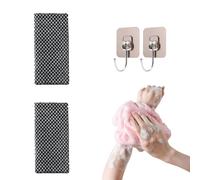 Exfoliating Washcloth Towel 2-Pack/4-Pack (4 Colors) - Dual-Sided Exfoliating Loofah Sponge for Back & Body, Men & Women (2PCS-A)