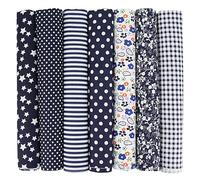 EXGOING Lot de 7 coupons de tissu pour patchwork - 50x50 cm Coton prédécoupé pour Pâques et printemps pour la couture, le patchwork, les loisirs créatifs et la décoration de la maison - Tissu doux