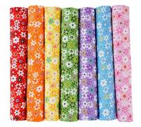 EXGOING Lot de 7 coupons de tissu pour patchwork - 51 x 51 cm Coton prédécoupé pour Pâques et printemps pour couture, patchwork, travaux manuels DIY et décoration de la maison - Matériau doux, durable