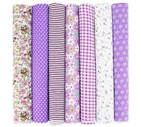 EXGOING Lot de 7 coupons de tissu prédécoupés en coton doux, durable et multicolore pour couture, patchwork, loisirs créatifs et décoration d'intérieur - 50,8 x 50,8 cm