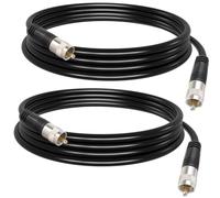 exgoofit RG8X Lot de 2 câbles de démarrage coaxiaux PL259, câble coaxial RG8X, câble coaxial CB pour radio CB, radio AMM, radio VHF, compteur SWR, analyseur d'antenne