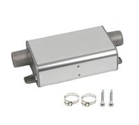 Exhaust Muffler, Pipe Heater, Alloy Material Heat Proof Easy Installation Versatile Long Lasting Heavy Duty Reliable Performance, Automotive Muffler for Vehicle SUV Truck, 6.49*2.95*1.57Inches, Silver
