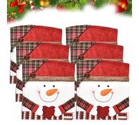 Exhibit Cute Christmas Chair Covers, 2026 Upgrade Christmas Chair Back Covers, Christmas Themed Chair Slipcovers for Dining Room Chairs, Set of 2/4/6, Holiday Gatherings Interior Decor (6 Pcs #B)