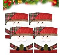 Exhibit Cute Christmas Chair Covers, 2026 Upgrade Christmas Chair Back Covers, Christmas Themed Chair Slipcovers for Dining Room Chairs, Set of 2/4/6, Holiday Gatherings Interior Decor (4 Pcs #B)
