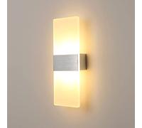 EXHIU Dimmable Wall Sconces Modern Wall Lights 12W LED Wall Lights Indoor Acrylic Modern Wall Light LED Wall Lamp Hallway Living Room Corridor Bedroom Warm White (Couleur : Argent)