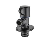 EXHOYAJB Vanne d'angle 1/2 x, vanne d'arrêt en Laiton, vannes de Robinet for lavabo Salle Bain, Pouce for Douche, for, Noir A(Black B)