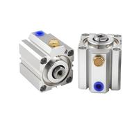 EXHOYAJB Vérin pneumatique Compact à Simple Effet SSA50/63, Course de 5/10/20/30/40/50/60/70/80/90/100 mm, 1 pièce(Stroke 35mm,SSA63 (Bore 63mm))