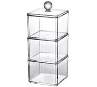 EXHUMKY 1 Ensemble Boîte de Rangement Cosmétique Transparent avec Couvercle Organisateur de Démaquillants et Accessoires Compacte pour Salle de Bain et Bureau