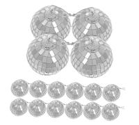 EXHUMKY 18 pcs Miroir Argentées Décoratives pour Noël et Fête Disco Ornements Suspendus pour Mariage Anniversaire Dance Party