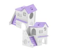 EXHUMKY 2 Ensembles Loft pour Hamsters Petite Cage pour Hamster Poulet Monde foins Rat Maisonnette pour cochons d'Inde Refuge pour Hamsters Accessoires de Jouets de cachette de cobaye PVC