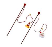 EXHUMKY 2pièces De Jeu Interactives pour Chats Thème Noël avec Clochette Jouets Amusants pour Kittens Et Chats De Âges Stimulez Intérêt De Votre Animal Designs Festifs