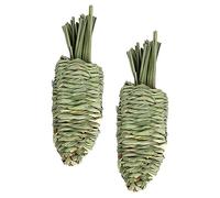 EXHUMKY 2pièces Jouet à Mâcher Herbe Tissée pour Rongeurs Lot pour Hamsters Cobayes Et Lapins Jouet Forme De Radis sans Odeur