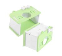 EXHUMKY 2pièces Maison Hamster avec Cachette Abri pour Rongeurs Petit Animal Refuge pour Cobaye Et Écureuil Petit Modèle