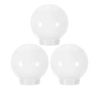EXHUMKY 3 Pièces Lampadaire Globe Acrylique Blanc Abat Jour Sphérique pour Lampes de Patio et Muraux Remplacement avec pour Extérieur et