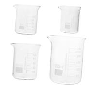 EXHUMKY 4 pièces Bécher Verre Gradué Lot de Éprouvettes de Laboratoire Résistantes à Haute Température avec Bec Verseur Utilisation Éducative et Scientifique