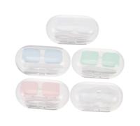 EXHUMKY 5 Ensembles Étui à Lentilles de Contact de Boîtes Multicolores avec Accessoires Pratique et Portable pour Transport des Lentilles Compatible avec Toutes Marques