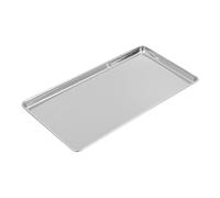EXHUMKY Assiette De Nouilles De Riz Rectangulaire en Acier Inoxydable 34,5x21,5x1,5 Cm Plateau Service Plat Fin Robuste pour Restaurant Banquet Et Repas à Domicile
