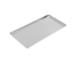 EXHUMKY Assiette De Nouilles De Riz Rectangulaire en Acier Inoxydable 34,5x21,5x1,5 Cm Plateau Service Plat Fin Robuste pour Restaurant Banquet Et Repas à Domicile