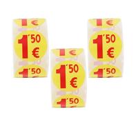EXHUMKY Autocollants de Prix Ronds 1500 Pièces 1,25 € Étiquettes Autocollantes pour Supermarché et Ventes, Adhésifs Non Toxiques, Étiquettes de Sécurité Alimentaire, pour Organisation