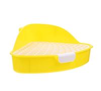 EXHUMKY Bac à Litière pour Lapins Pot Angle pour Petits Animaux Toilettes Fixées Conteneur avec Filet Antidérapant