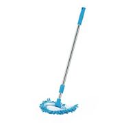 EXHUMKY Balai Télescopique Rotatif Triangulaire 1 Mètre Bleu, Mini Balai de Nettoyage pour Sols Durs, Fournitures Ménagères Polyvalentes, Vadrouille Légère Manche Extensible et Tête