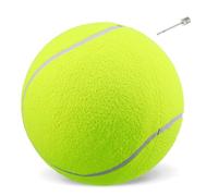 EXHUMKY Balle De Tennis Géante en Caoutchouc 24 Cm pour Chiens Jouet Gonflable Extérieur pour Animaux De Compagnie Jaune Balle Tennis Aiguille De Gonflage